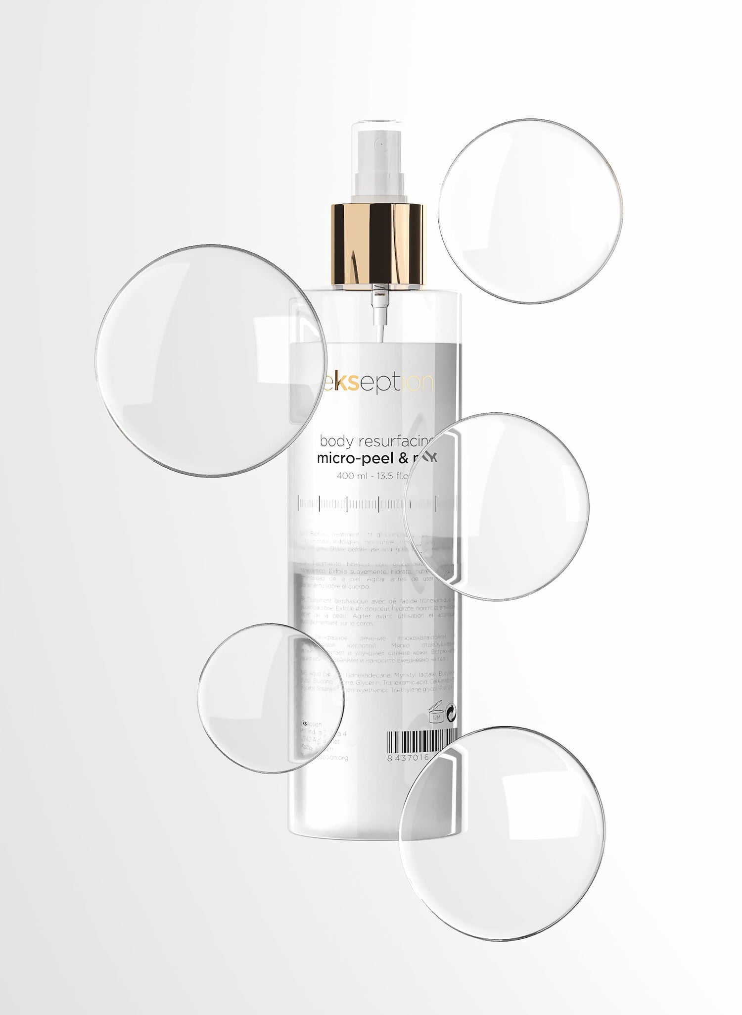 Body resurfacing micro peel & milk Feuchtigkeitspflege 2-in-1 Körperbehandlung ekseption 400ml