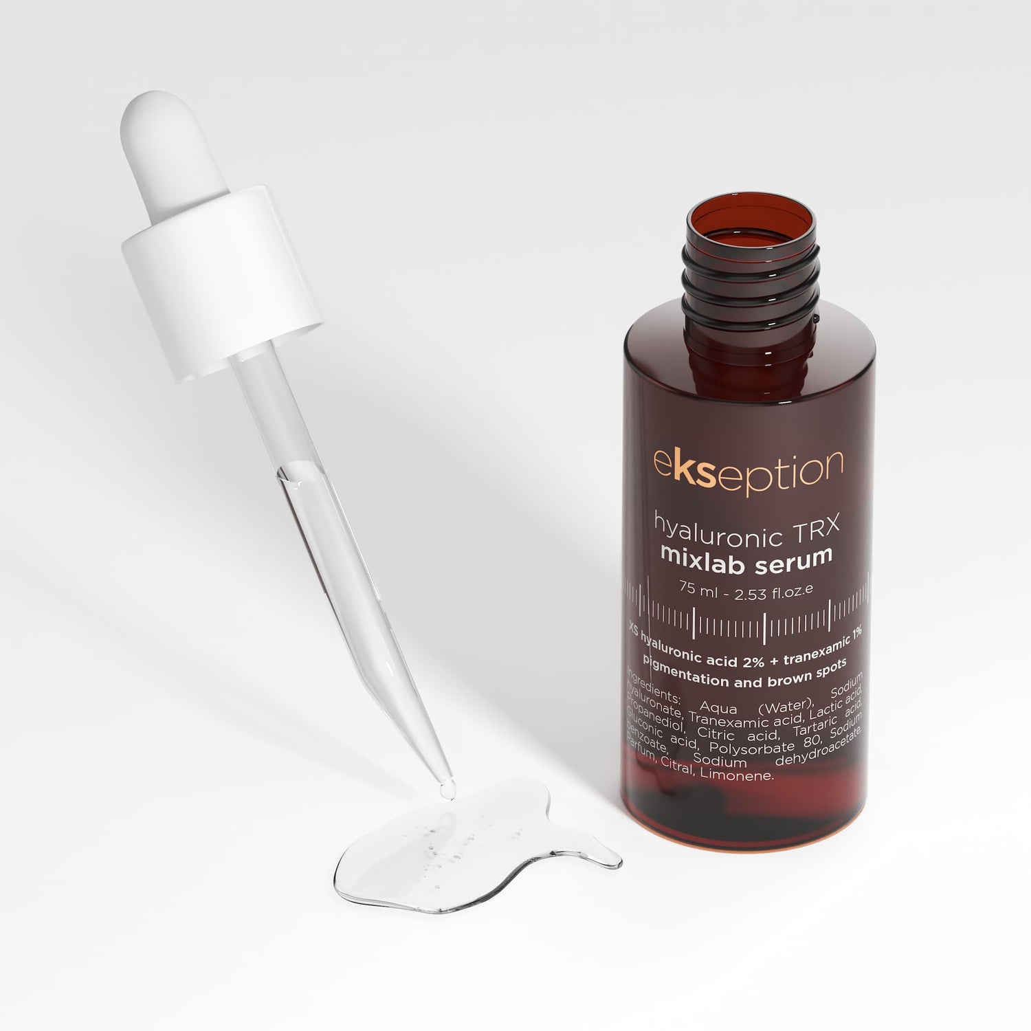 Hyaluronic TRX aktives Serum, um die Haut aufzuhellen, Pigmentierung und dunkle Flecken zu reduzieren ekseption 75ml