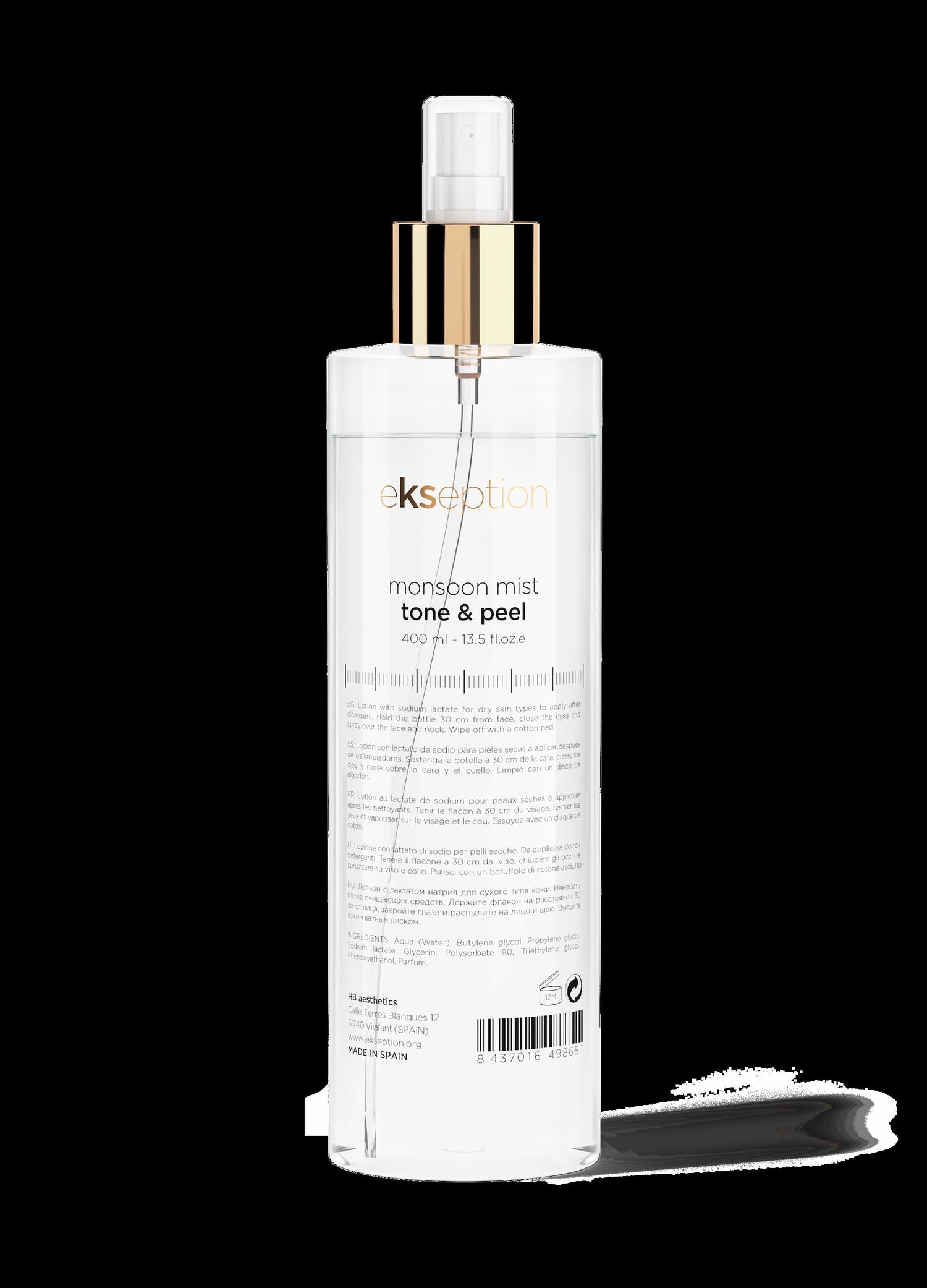 Monsoon mist tone & peel Ultraleichte Feuchtigkeitslotion ekseption 400 ml